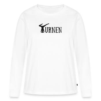 Turnen Turnerin gymnastik bodenturnen fitness - Frauen Premium Bio Langarmshirt - Weiß - Vorne - Julia (174cm)