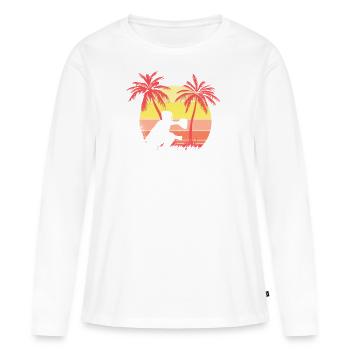 Catcher de béisbol Sunset Sunset de los 80 - T-shirt manches longues Premium bio Femme - blanc - Devant - Julia (174cm)