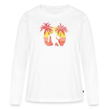 Jugador de baloncesto Dribble Sunset Sunset de - T-shirt manches longues Premium bio Femme - blanc - Devant - Julia (174cm)