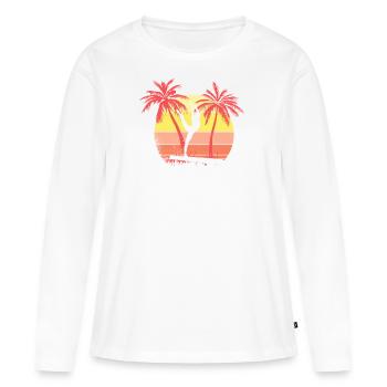 Gimnasta Chica en Balance Beam Summer Sunset 80s - T-shirt manches longues Premium bio Femme - blanc - Devant - Julia (174cm)