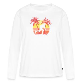 Roller Skater Girl Sunset Sunset de 80 años - T-shirt manches longues Premium bio Femme - blanc - Devant - Julia (174cm)