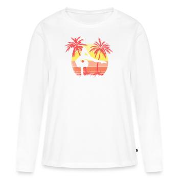 Gimnasta Mujer Sunset Sunset 80 - T-shirt manches longues Premium bio Femme - blanc - Devant - Julia (174cm)