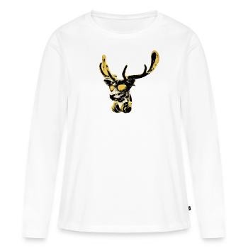 Deer DJ Bling Bling Cool Funny Music Animal con - T-shirt manches longues Premium bio Femme - blanc - Devant - Julia (174cm)
