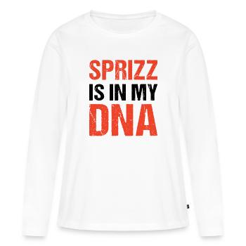Sprizz est dans mon ADN Alcool Apéritif amer - T-shirt manches longues Premium bio Femme - blanc - Devant - Julia (174cm)