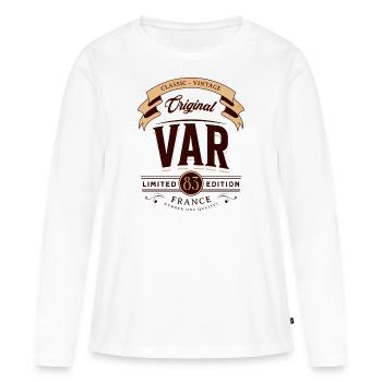 Département 83 Département Du Var France - T-shirt manches longues Premium bio Femme - blanc - Devant - Julia (174cm)