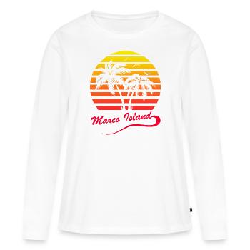 Marco Island - T-shirt manches longues Premium bio Femme - blanc - Devant - Julia (174cm)