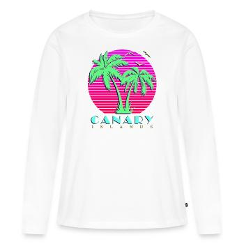 les îles Canaries - T-shirt manches longues Premium bio Femme - blanc - Devant - Julia (174cm)