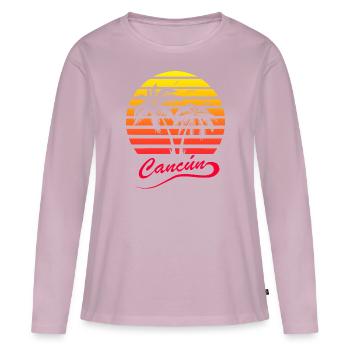 Cancun - Frauen Premium Bio Langarmshirt - Altrosa - Vorne - Julia (174cm)