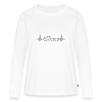 Train train train conducteurs de train - T-shirt manches longues Premium bio Femme - blanc - Devant - Julia (174cm)