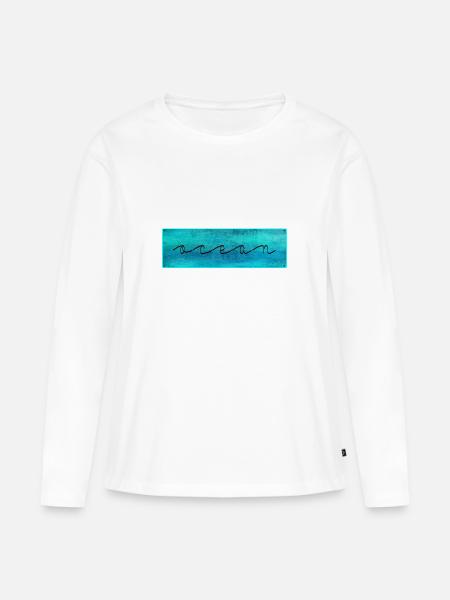 Ocean Ozean - Frauen Premium Bio Langarmshirt - Weiß