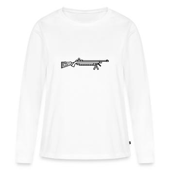 Fusil de chasse sniper - T-shirt manches longues Premium bio Femme - blanc - Devant - Julia (174cm)