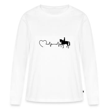 Dressage Équitation Cavaliers de dressage Équitation Équitation - T-shirt manches longues Premium bio Femme - blanc - Devant - Julia (174cm)