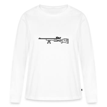 Fusil de chasse sniper - T-shirt manches longues Premium bio Femme - blanc - Devant - Julia (174cm)