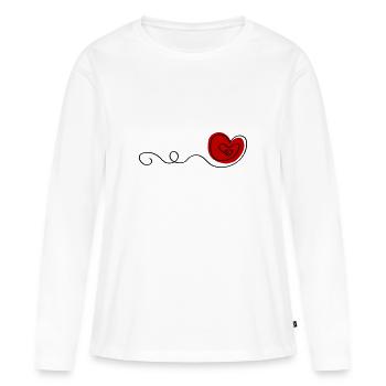 ornements de cœur - T-shirt manches longues Premium bio Femme - blanc - Devant - Julia (174cm)