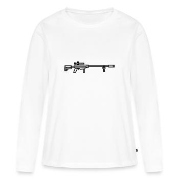 Fusil de chasse sniper - T-shirt manches longues Premium bio Femme - blanc - Devant - Julia (174cm)