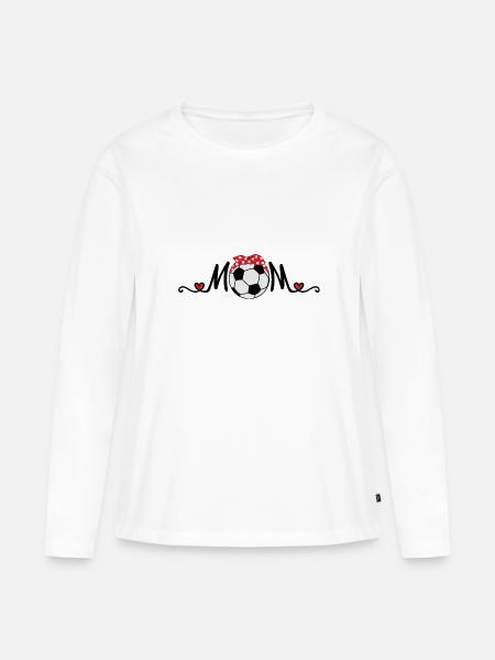Fußball Mama - Frauen Premium Bio Langarmshirt - Weiß