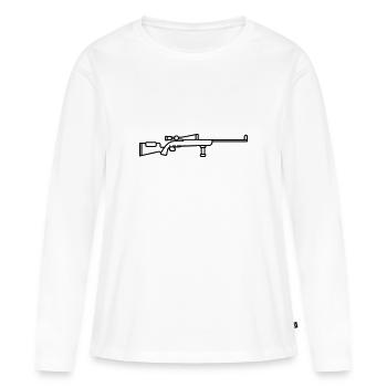 Fusil de chasse sniper - T-shirt manches longues Premium bio Femme - blanc - Devant - Julia (174cm)