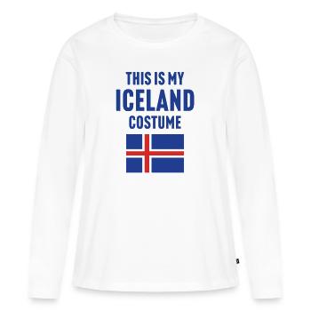 C’est mon costume d’Islande - T-shirt manches longues Premium bio Femme - blanc - Devant - Julia (174cm)
