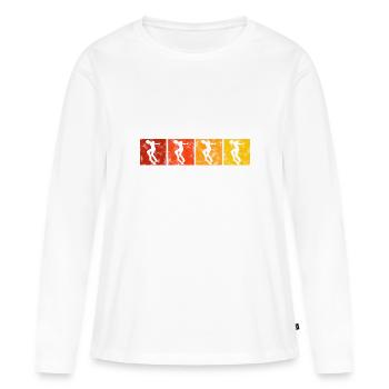 Skateboarder Skateboard Skater Skate Skateing - T-shirt manches longues Premium bio Femme - blanc - Devant - Julia (174cm)
