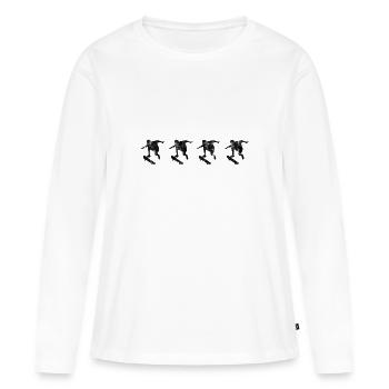 Skateboarder Skateboard Skater Skate Skateing - T-shirt manches longues Premium bio Femme - blanc - Devant - Julia (174cm)