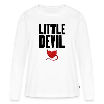 Petit Diable - T-shirt manches longues Premium bio Femme - blanc - Devant - Julia (174cm)