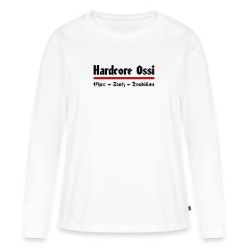 Harter Ossi - Ostdeutscher Ostdeutschland DDR BRD - Frauen Premium Bio Langarmshirt - Weiß - Vorne - Julia (174cm)