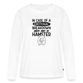 hamster émotionnel - T-shirt manches longues Premium bio Femme - blanc - Devant - Julia (174cm)
