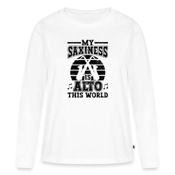 Saxophoniste Saxophoniste Saxophoniste - T-shirt manches longues Premium bio Femme - blanc - Devant - Julia (174cm)