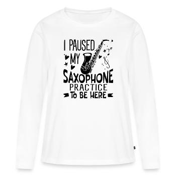 Saxophoniste Saxophoniste Saxophoniste - T-shirt manches longues Premium bio Femme - blanc - Devant - Julia (174cm)