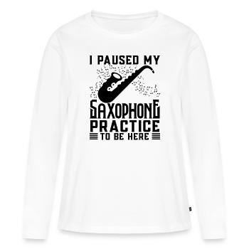 Saxophoniste Saxophoniste Saxophoniste - T-shirt manches longues Premium bio Femme - blanc - Devant - Julia (174cm)