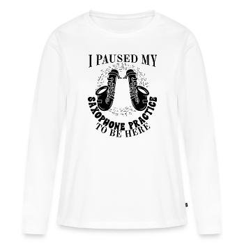 Saxophoniste Saxophoniste Saxophoniste - T-shirt manches longues Premium bio Femme - blanc - Devant - Julia (174cm)