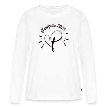 Taufpatin werden Taufe 2025 Taufpate Fragen Patin - Frauen Premium Bio Langarmshirt - Weiß - Vorne - Julia (174cm)