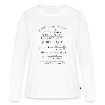 Mathe - Frauen Premium Bio Langarmshirt - Weiß - Vorne - Julia (174cm)