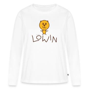 Lustige Löwin - Frauen Premium Bio Langarmshirt - Weiß - Vorne - Julia (174cm)