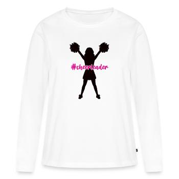 Cheerleader Anfeuern Cheering Pompons Cheerleading - Frauen Premium Bio Langarmshirt - Weiß - Vorne - Julia (174cm)