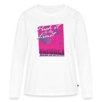 80's Retro Miami Vaporwave Aesthetic - Women's Premium Organic Long Sleeve Shirt - white - Front - Julia (174cm)