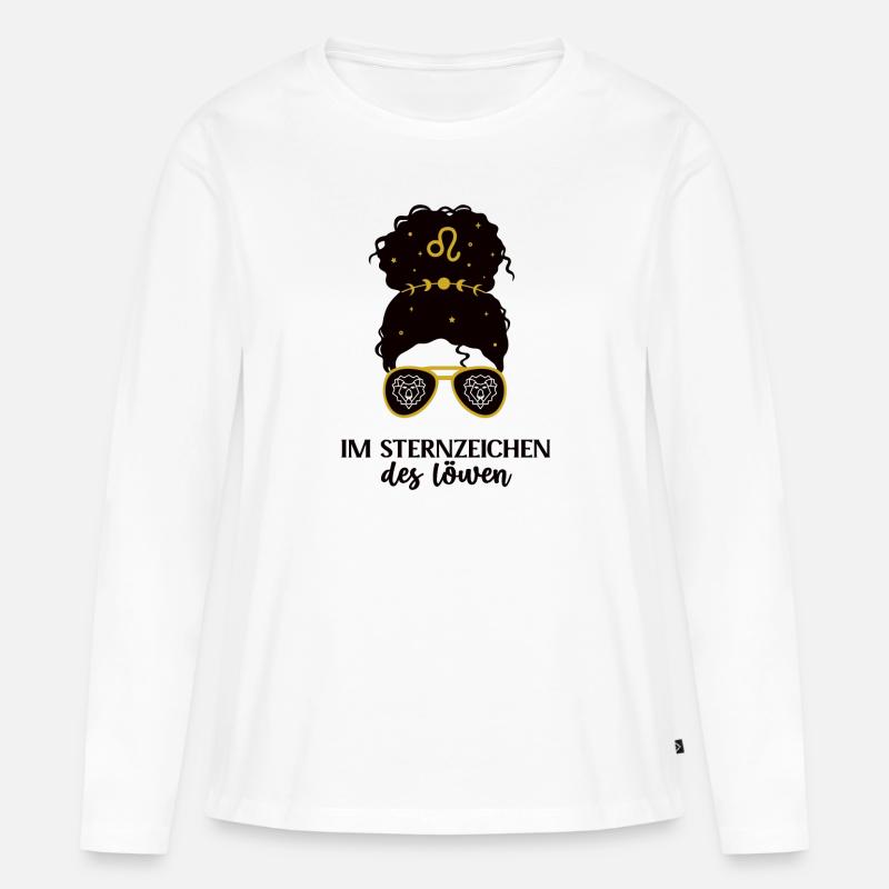 Sternzeichen Löwe AugustGeburtstag Sternbild Löwen - Frauen Premium Bio Langarmshirt - Weiß