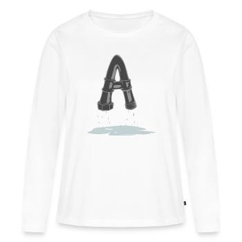 Tube A - T-shirt manches longues Premium bio Femme - blanc - Devant - Julia (174cm)