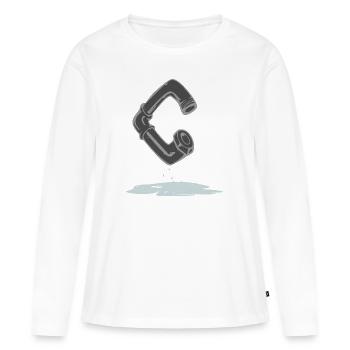 Tube C - T-shirt manches longues Premium bio Femme - blanc - Devant - Julia (174cm)