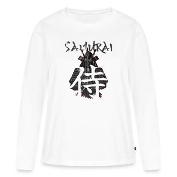 Japan Samurai Japanese Art - Women's Premium Organic Long Sleeve Shirt - white - Front - Julia (174cm)