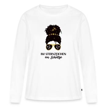 Sternzeichen Schütze Geburtstag Sternbild Dezember - Frauen Premium Bio Langarmshirt - Weiß - Vorne - Julia (174cm)