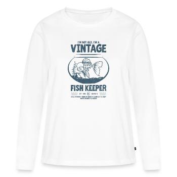 Vintage Fish Keeper Tropischer Fisch Geburtstag 1995 - Frauen Premium Bio Langarmshirt - Weiß - Vorne - Julia (174cm)