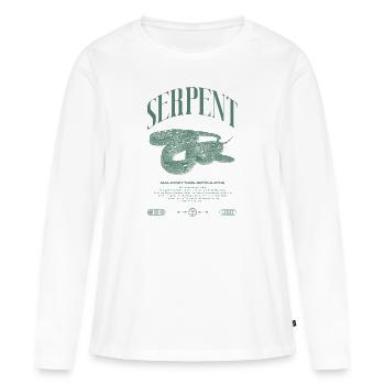 Gardien de reptiles python réticulé Streetwear - T-shirt manches longues Premium bio Femme - blanc - Devant - Julia (174cm)