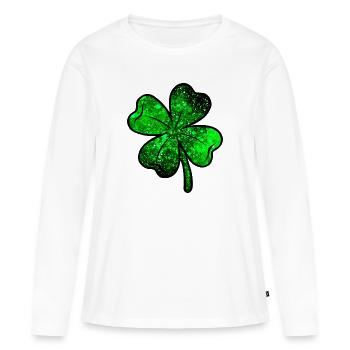 Chance cosmique - T-shirt manches longues Premium bio Femme - blanc - Devant - Julia (174cm)