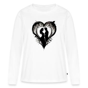 COUPLE DE LA SAINT-VALENTIN, HOMME ET FEMME AMOUREUX 2024 - T-shirt manches longues Premium bio Femme - blanc - Devant - Julia (174cm)