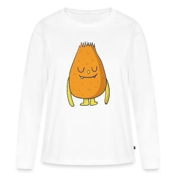 Monstres à fourrure - T-shirt manches longues Premium bio Femme - blanc - Devant - Julia (174cm)