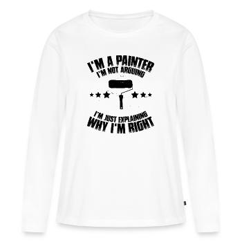 Painter and Painter Painter Painter Painting - Women's Premium Organic Long Sleeve Shirt - white - Front - Julia (174cm)