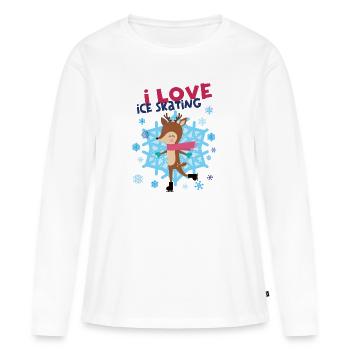 I Love Ice Skating Eis Schlittschuhe Eisläuferin - Frauen Premium Bio Langarmshirt - Weiß - Vorne - Julia (174cm)