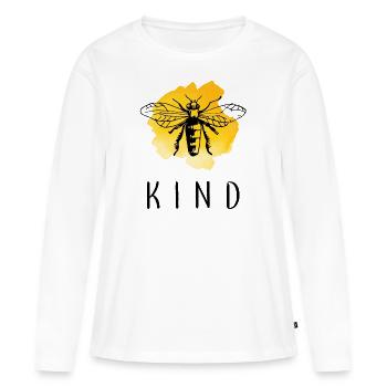 Espèce d'abeille - T-shirt manches longues Premium bio Femme - blanc - Devant - Julia (174cm)