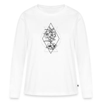 Plant with geometry - Women's Premium Organic Long Sleeve Shirt - white - Front - Julia (174cm)